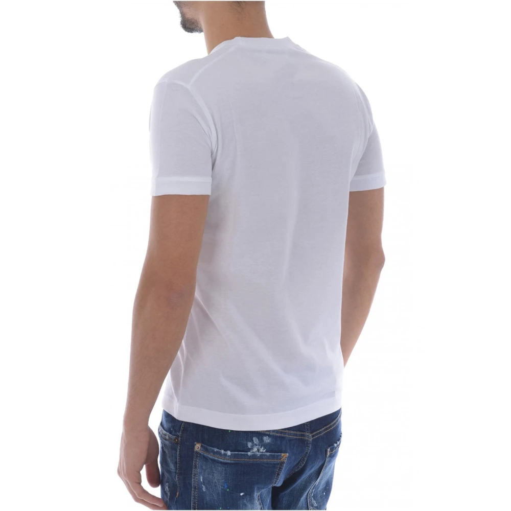 Dsquared2 Wit Print T-Shirt White Heren