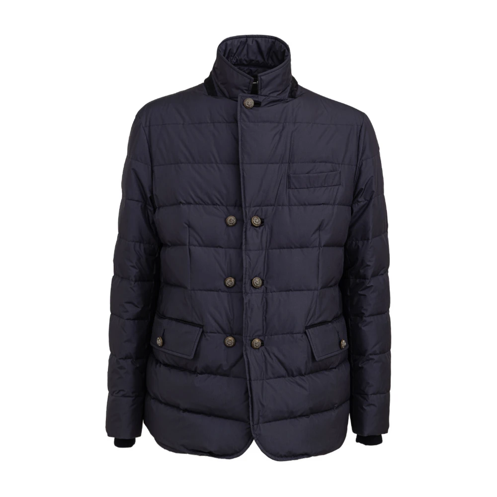 Dolce & Gabbana Men's Blue Double-Breasted Jacket With Embroidered Buttons