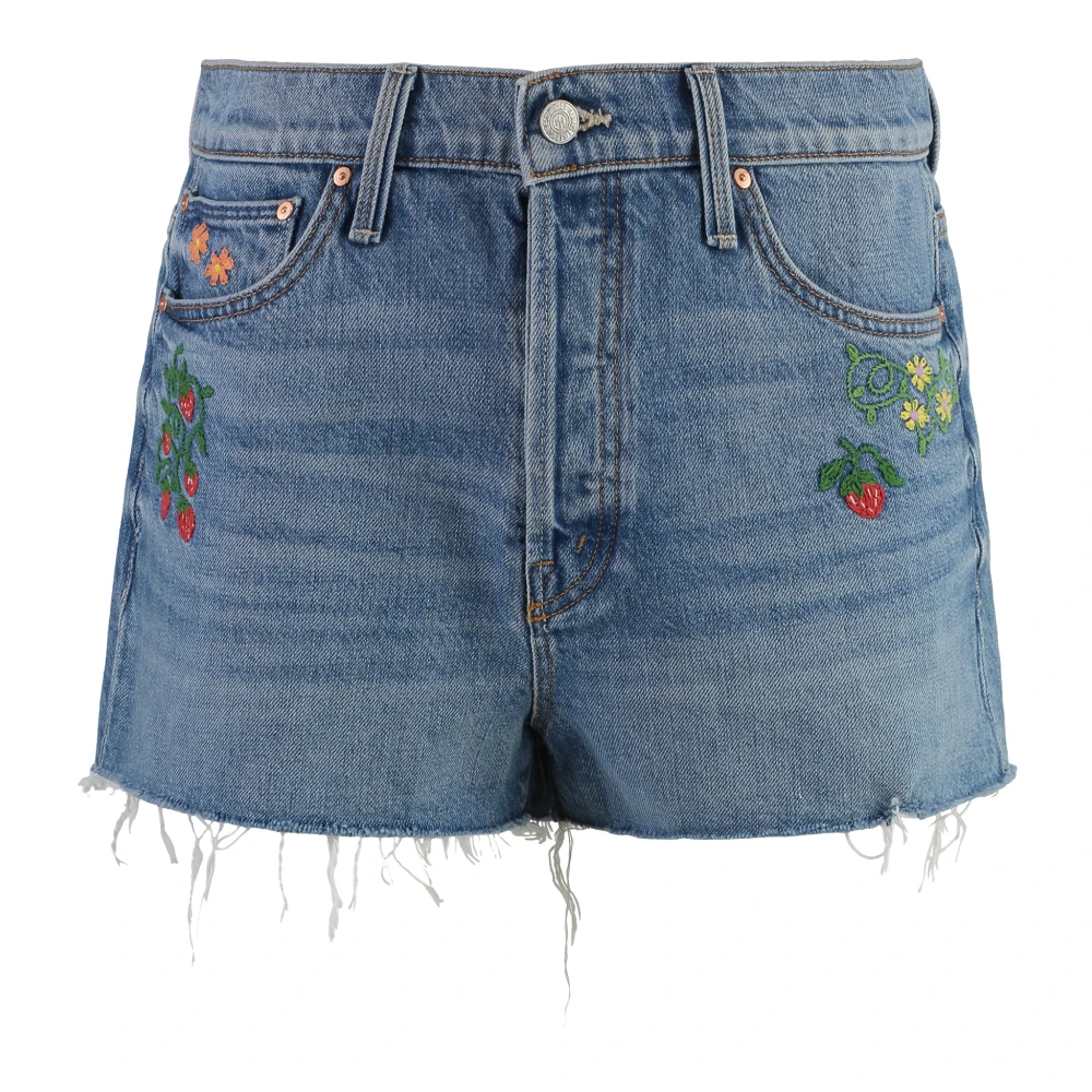 Mother Denim shorts met metalen knopen Blue Dames