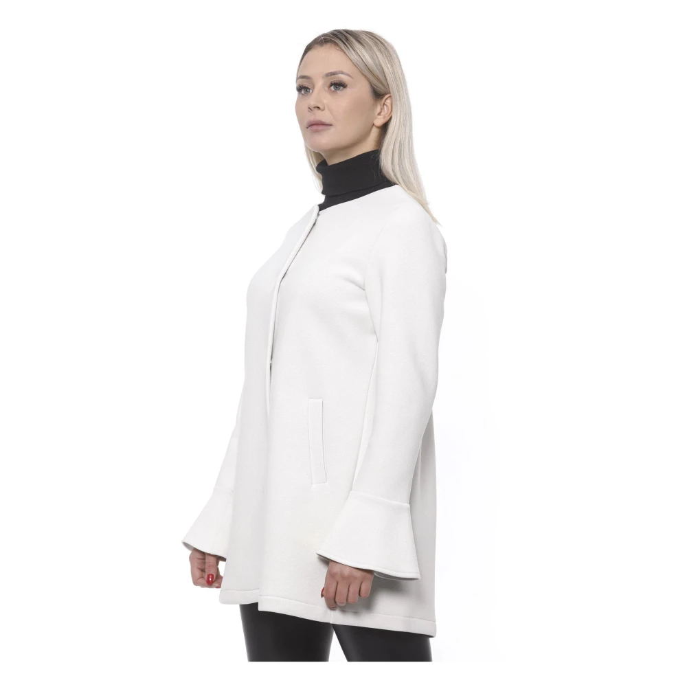 19v69 Italia Witte Neopreen Jas & Mantel White Dames