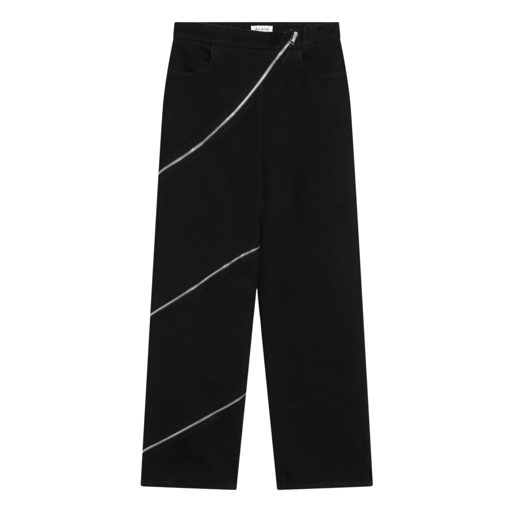 Alaïa Regular Fit Denim Jeans Black Dames