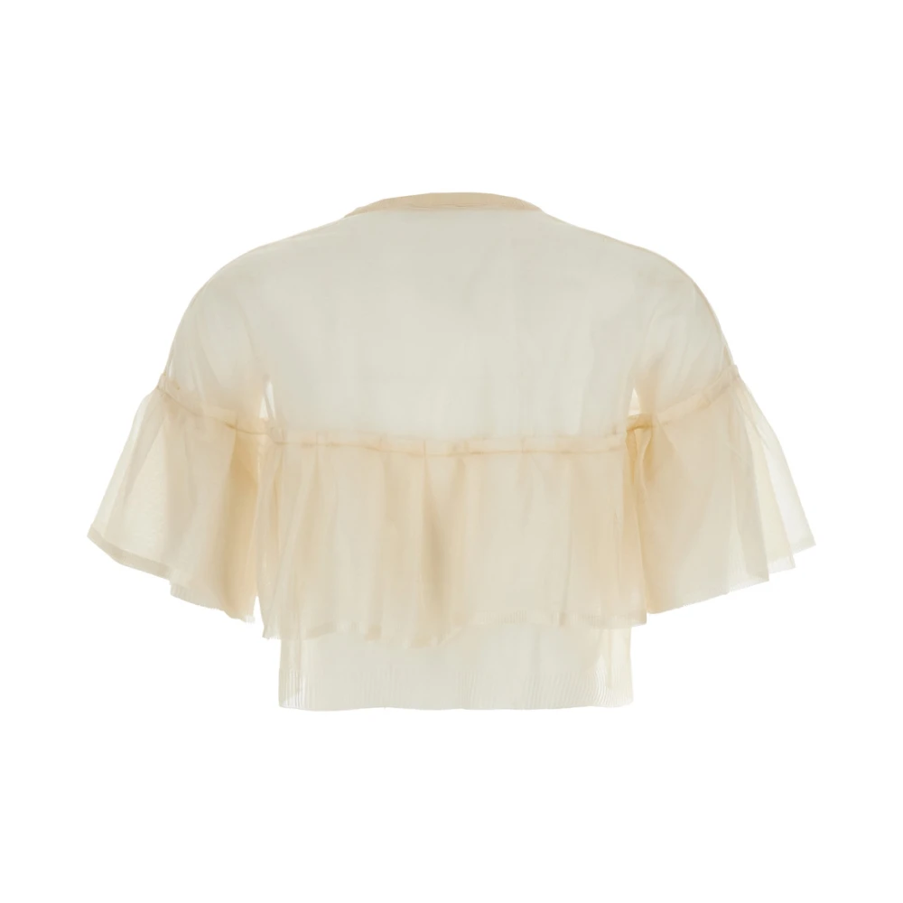 Philosophy di Lorenzo Serafini Beige Crewneck Ruffle Sweater Beige Dames