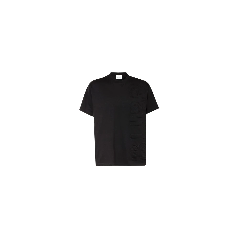 Burberry Men's Black T-Shirts, S, Logo Embossed T-Shirt