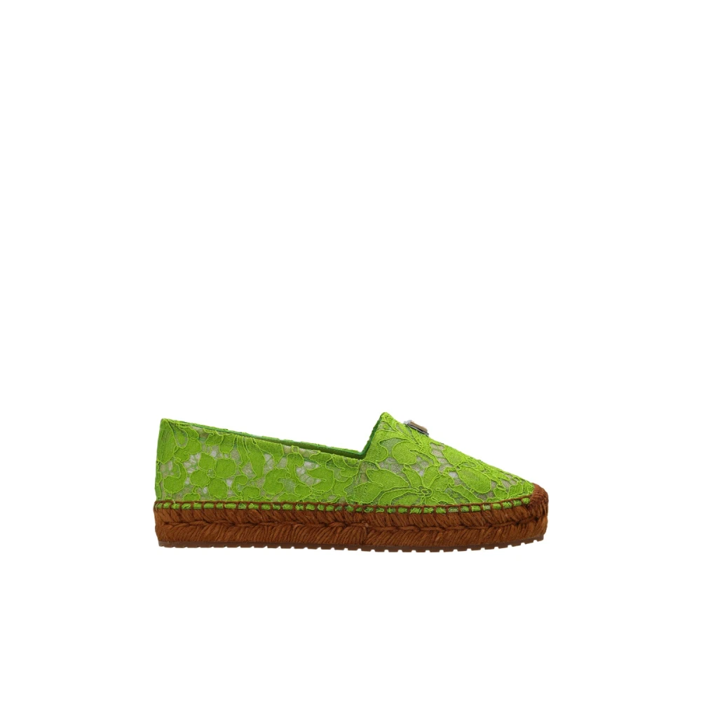 Dolce & Gabbana Donna Verde Espadrillas Di Pizzo