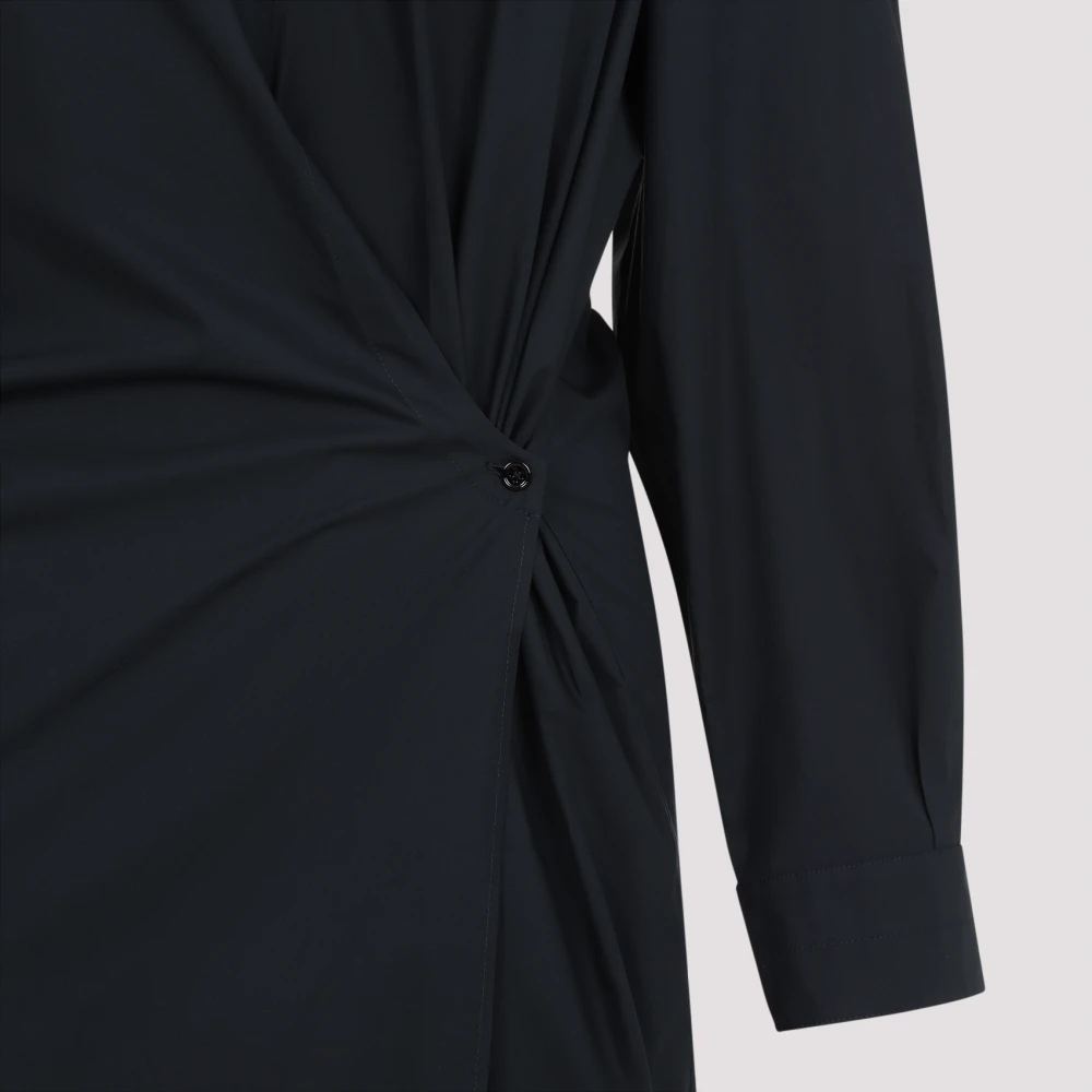 Lemaire Gedraaide Kraag Jurk in Jet Black Dames