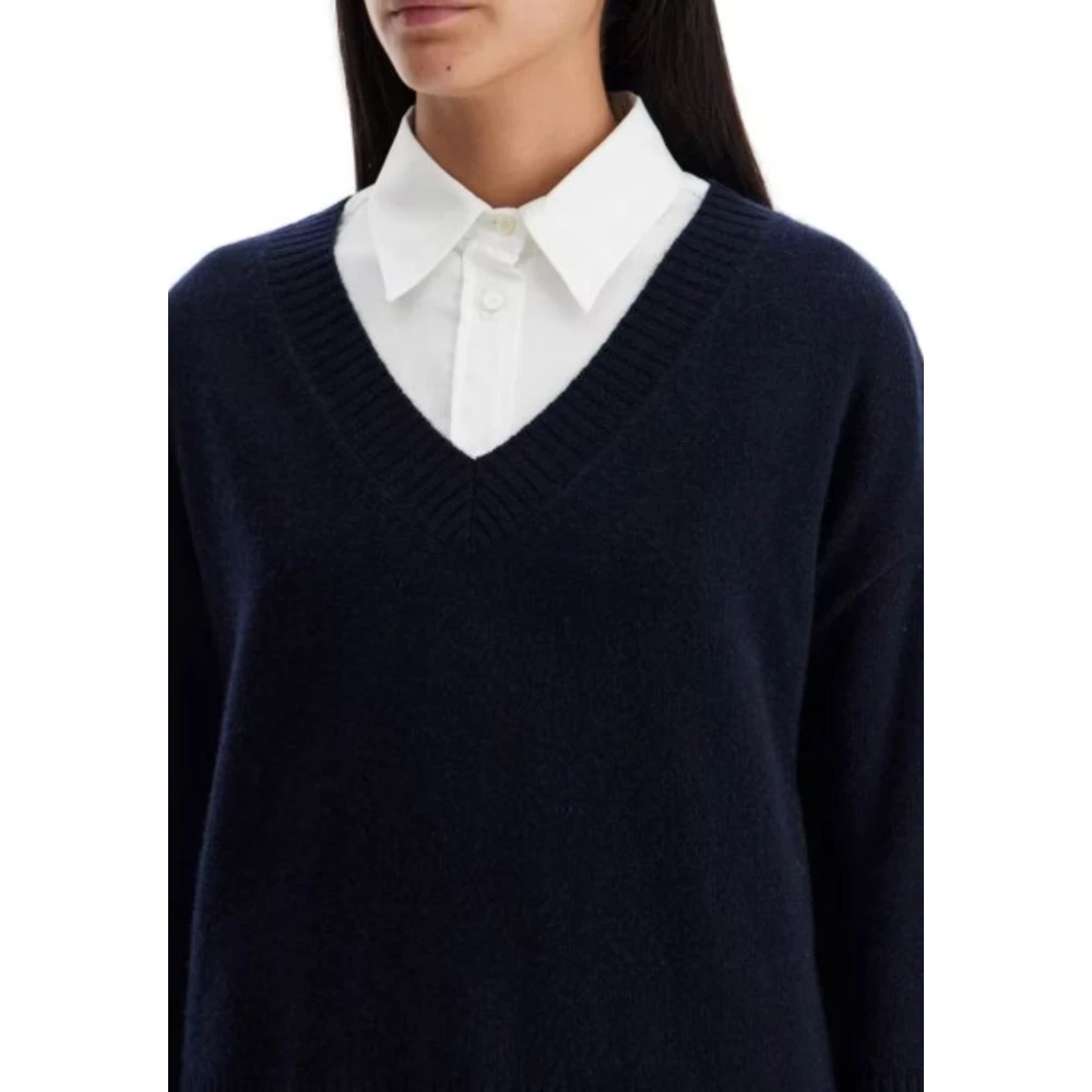 Max Mara Weekend Blauwe Kasjmier Oversized Trui Blue Dames