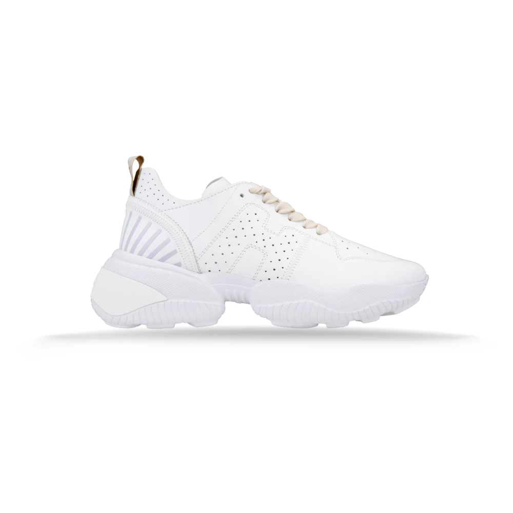 Hogan Leren Vetersneakers voor Dames Dames Schoenen Wit