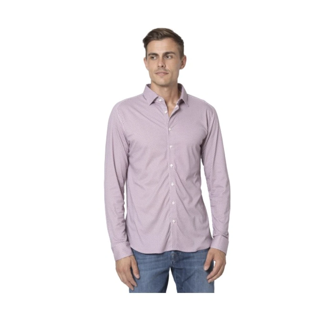 Desoto Magenta Geometrisch Patroon Overhemd Purple Heren