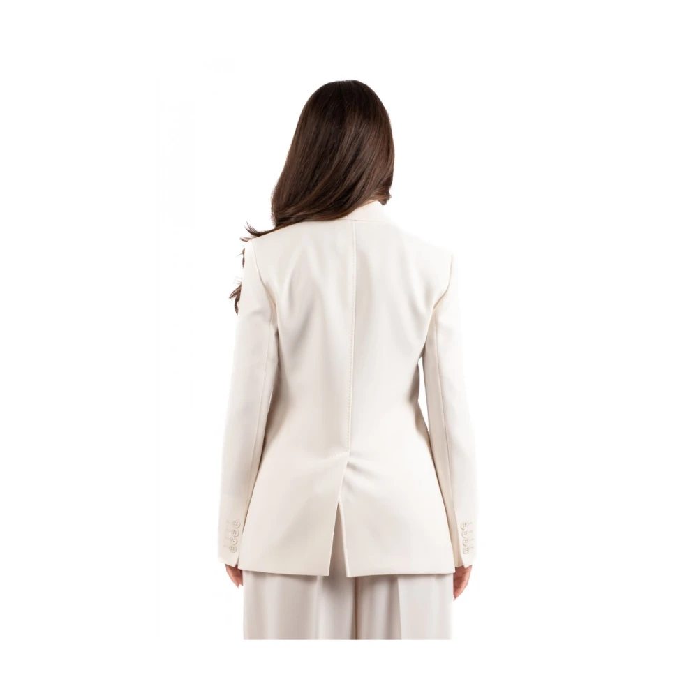 Max Mara Studio Elegante Studio Jas White Dames