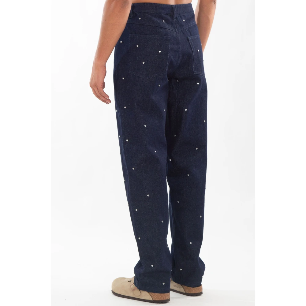 Arte Antwerp Navy Heart Rivets Jeans Blue Heren