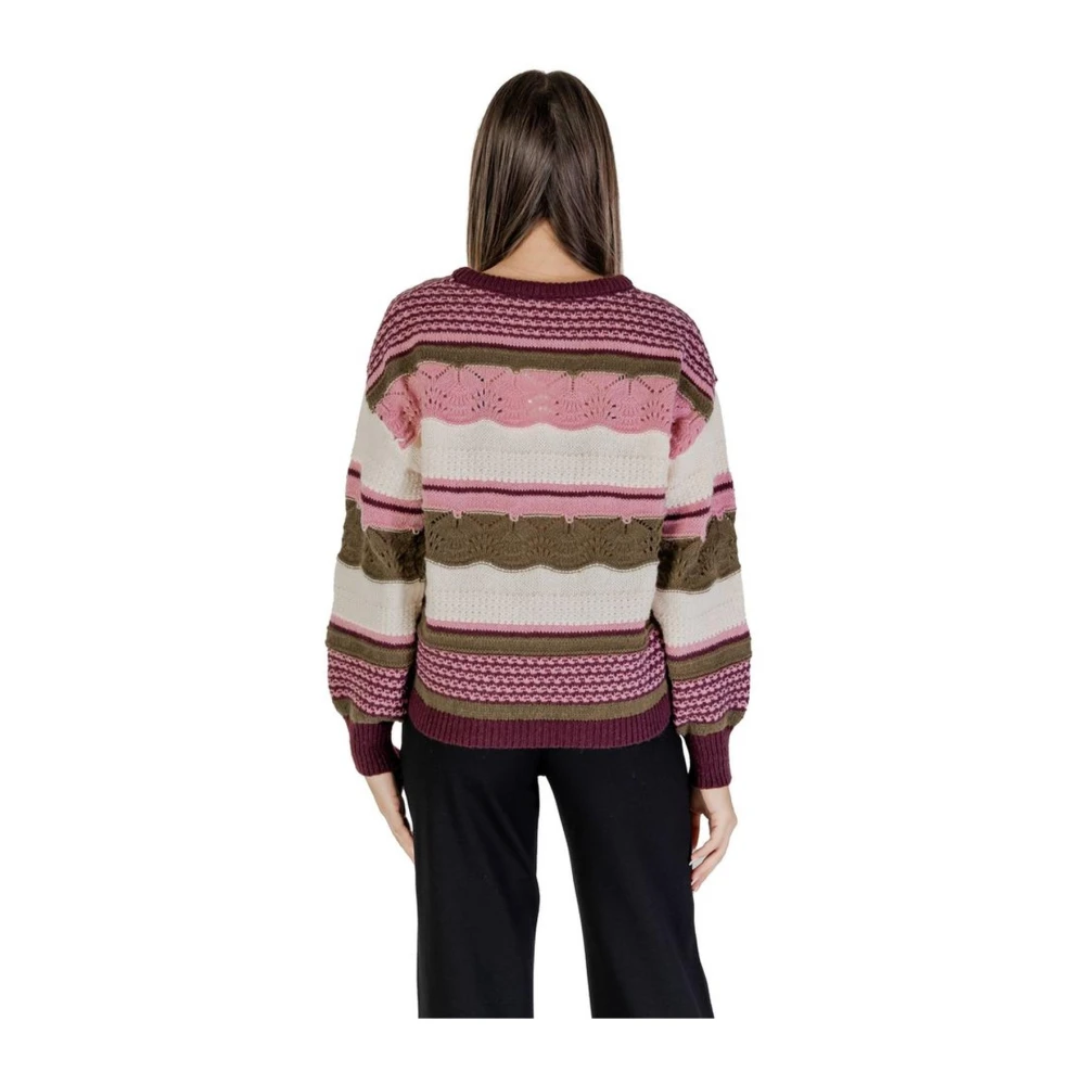 Ichi Multicolor Gebreide Trui voor Vrouwen Multicolor Dames