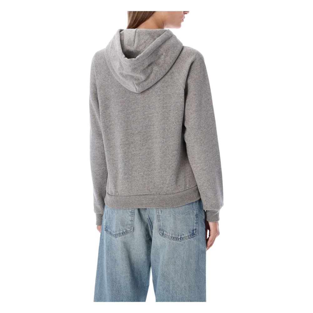Ralph Lauren Vintage Classic Pony Gebreide Hoodie Gray Dames