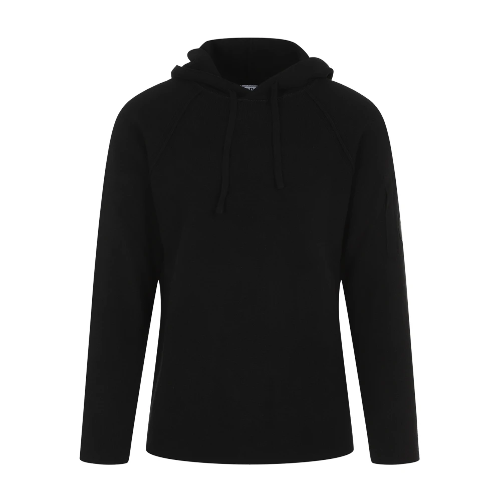 C.P. Company Zwarte Gebreide Hoodie Black Heren