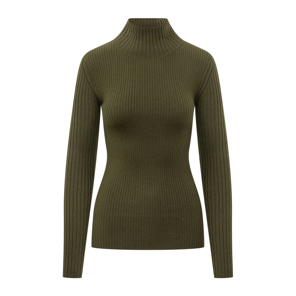 Victoria Beckham Women's Green Ribbed-Knit Wool-Blend Sweater UK Size 14 - Mytheresa - Image 2