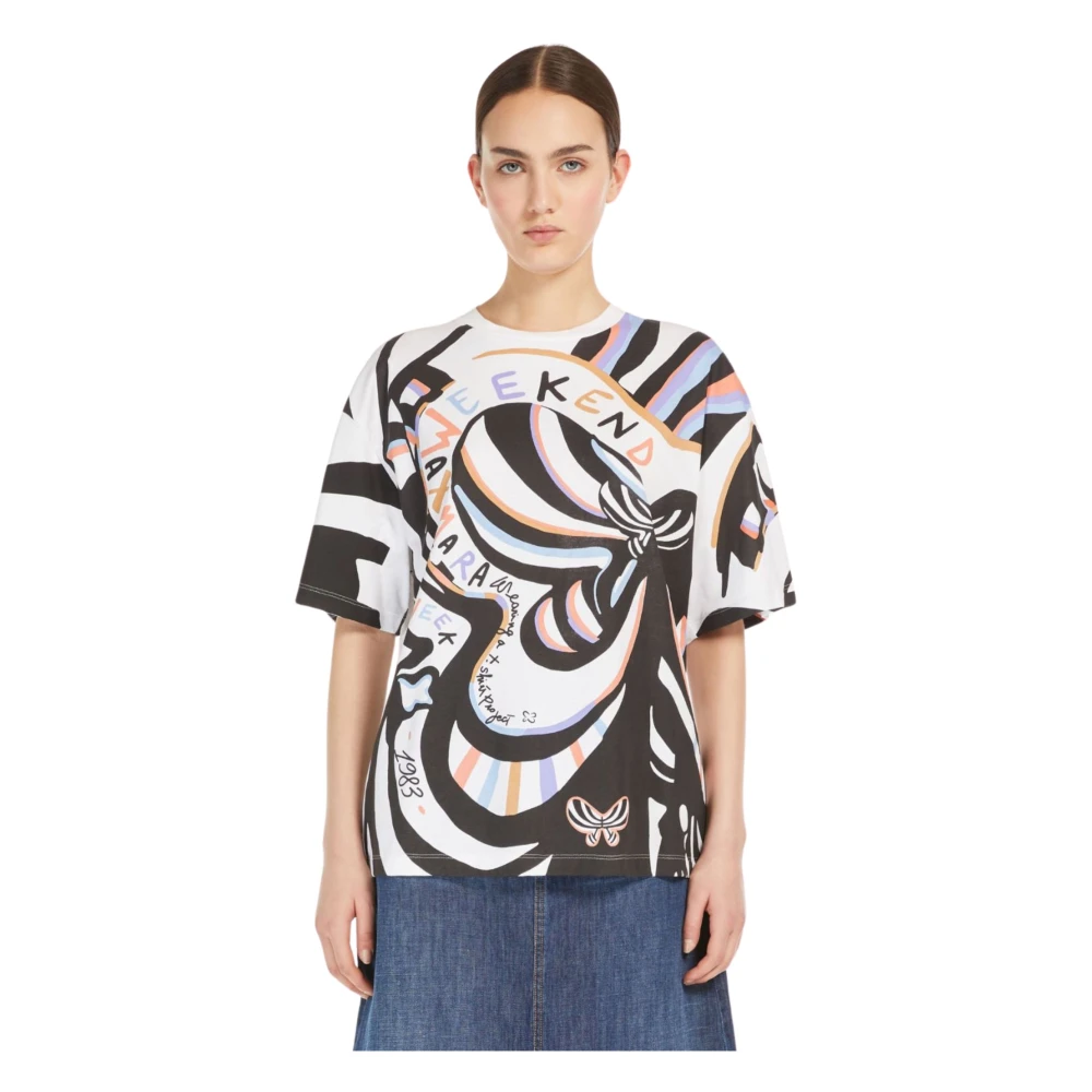 Max Mara Weekend Oversized Wit Katoenen T-shirt Multicolor Dames
