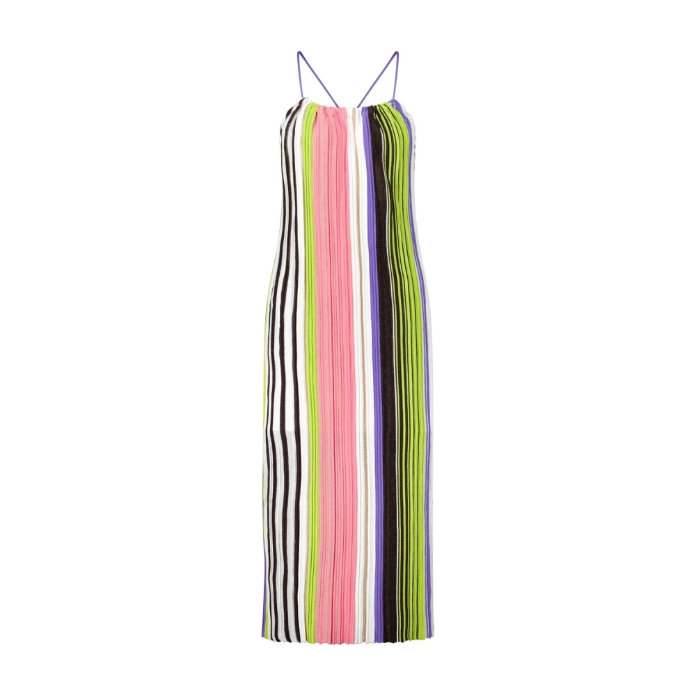 Liviana Conti Kleurrijke Ribgebreide Jurk Multicolor Dames