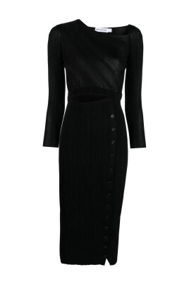 black-knit-midi-dress