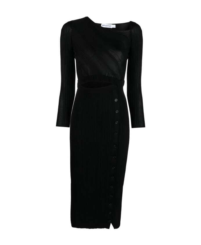 black-knit-midi-dress