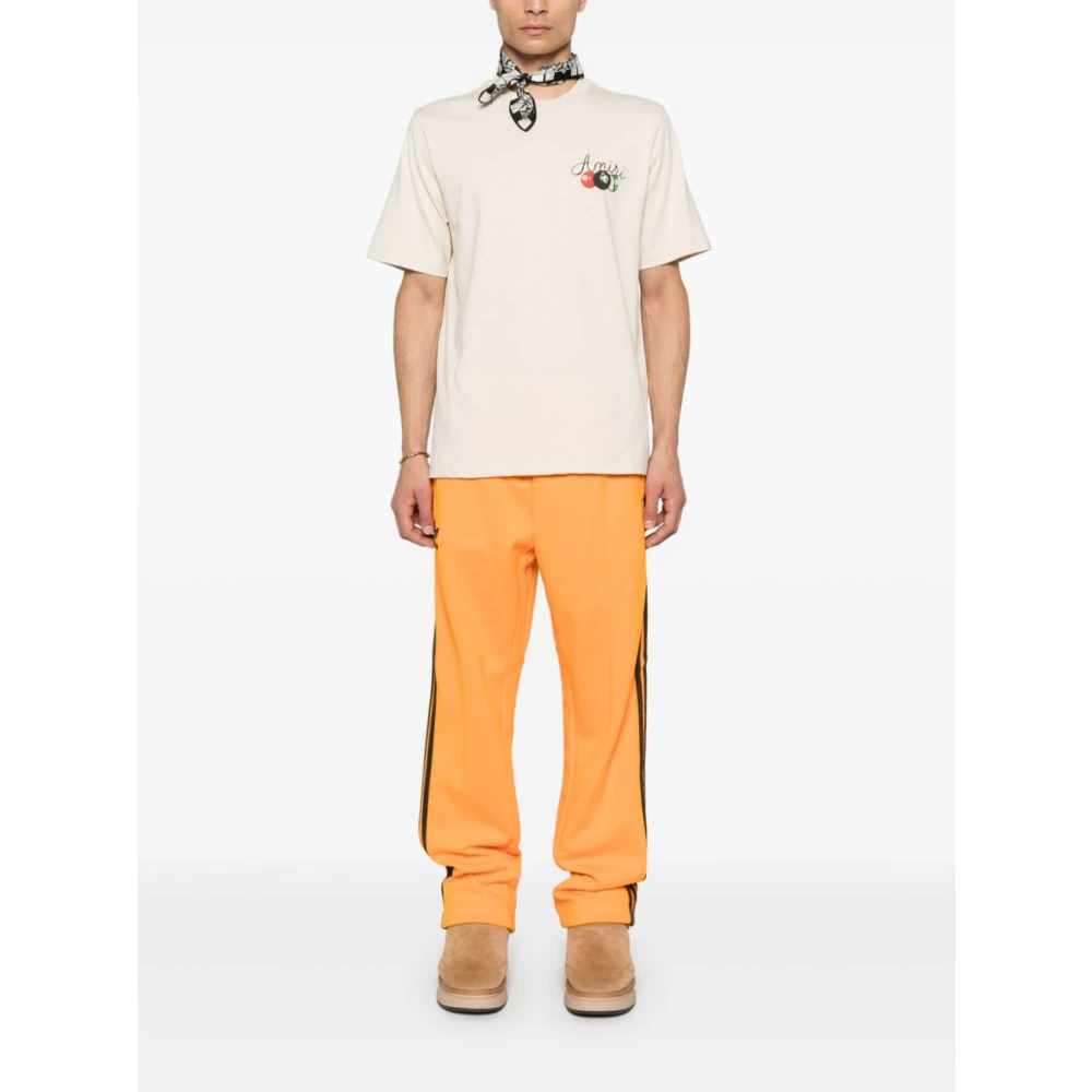 Amiri Grafisch Logo Beige Katoenen T-shirt White Heren