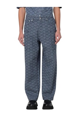 pantalon-en-denim-imprime-vague-bleue