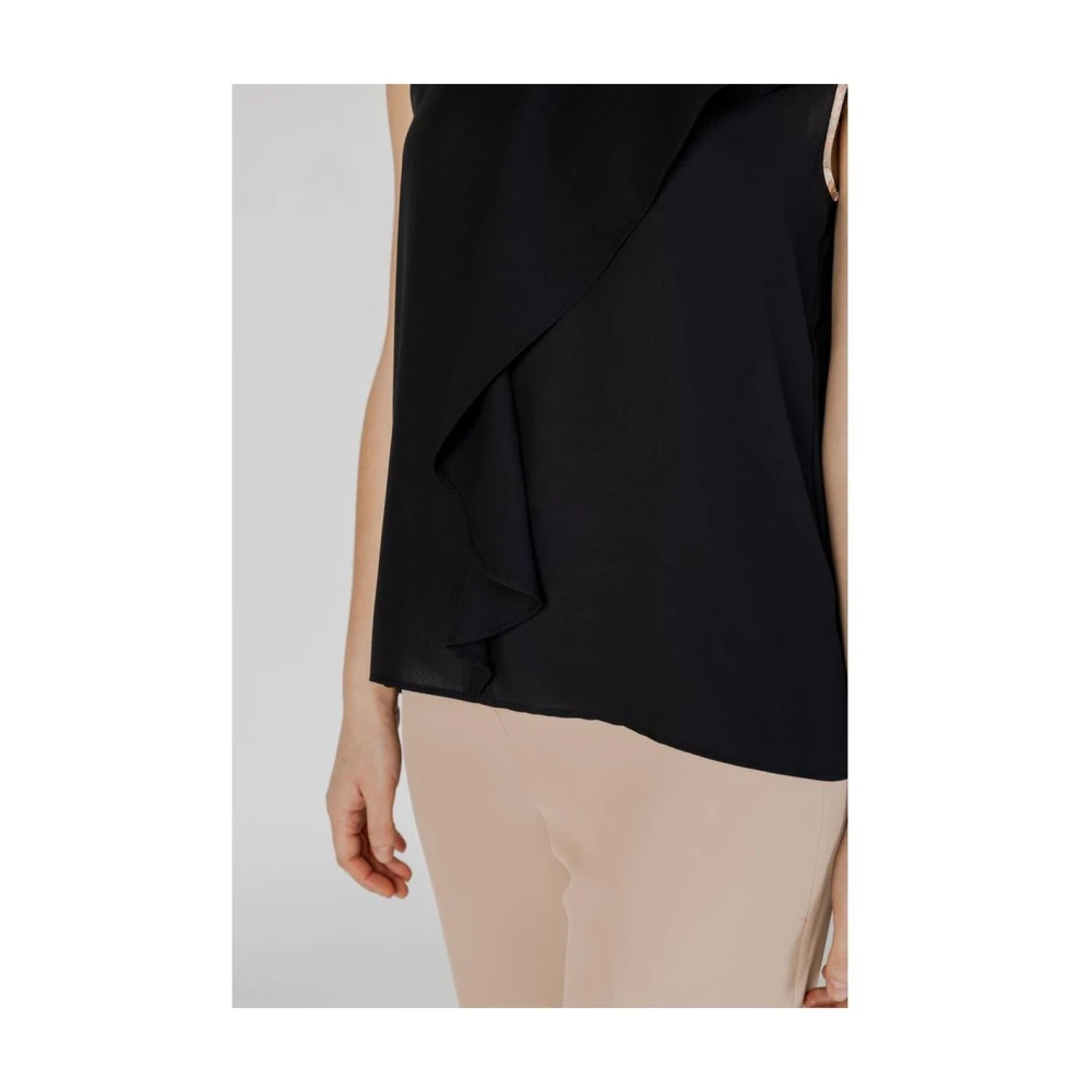 Alviero Martini 1a Classe Zwarte Polyester Korte Mouw Blouse Black Dames