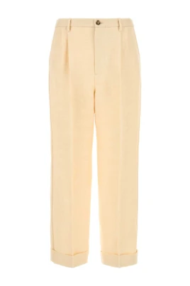 Cream Jute Blend Pant