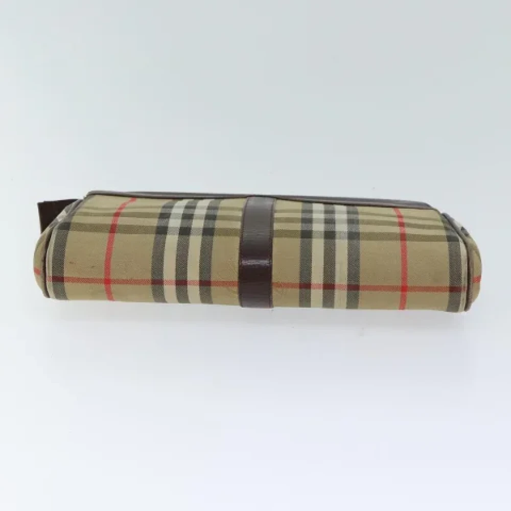 Burberry Vintage Pre-owned Canvas clutches Beige Dames