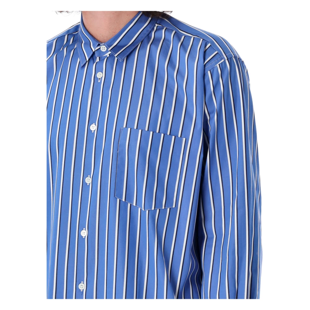 Comme des Garçons Gestreept Shirt Herenmode Aw24 Blue Heren