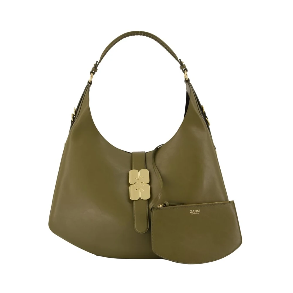 Ganni Green Large Kat Bag - Female - Shoulder Bags - One Size - Bags