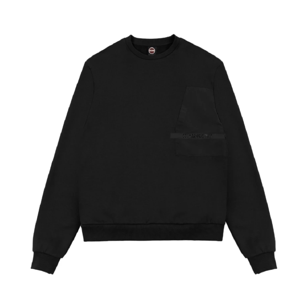 Colmar Zwarte trui met technische stofapplicatie Black Heren