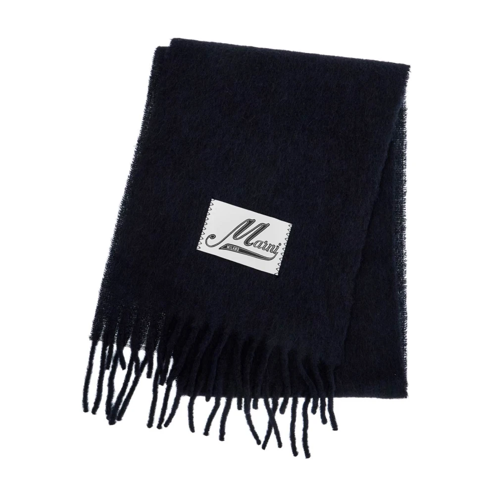 Marni Zachte Alpaca Wol Fringed Sjaal Blue Heren