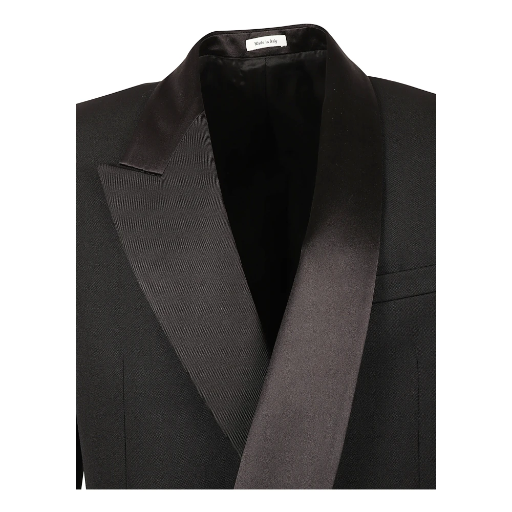 alexander mcqueen Zwarte Half Shawl Kraag Jas Black Heren