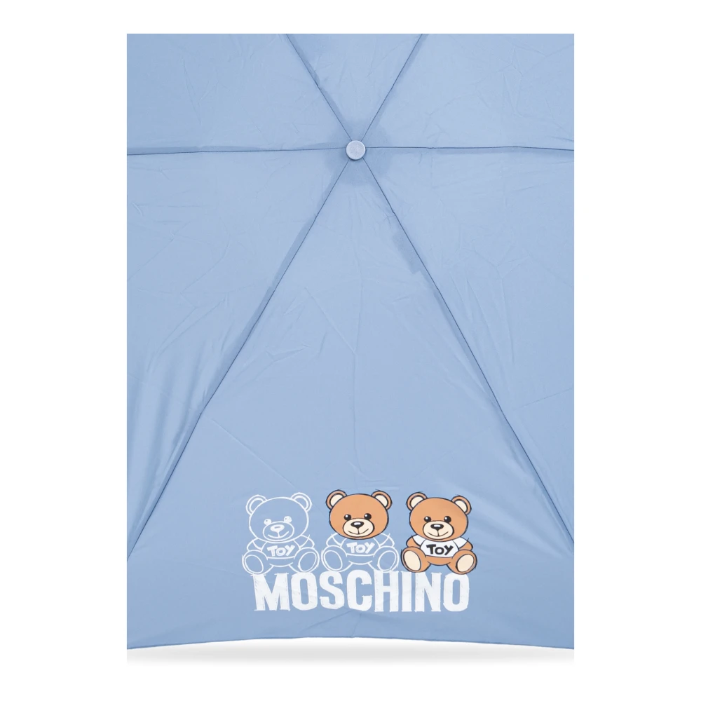 Moschino Opvouwbare paraplu met logo Blue Unisex