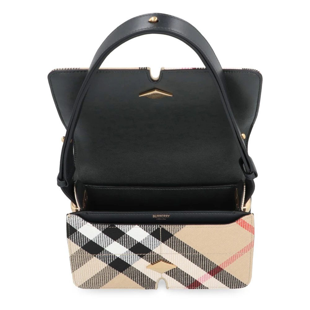 Burberry Stijlvolle Schoudertas met Check Motif Beige Dames
