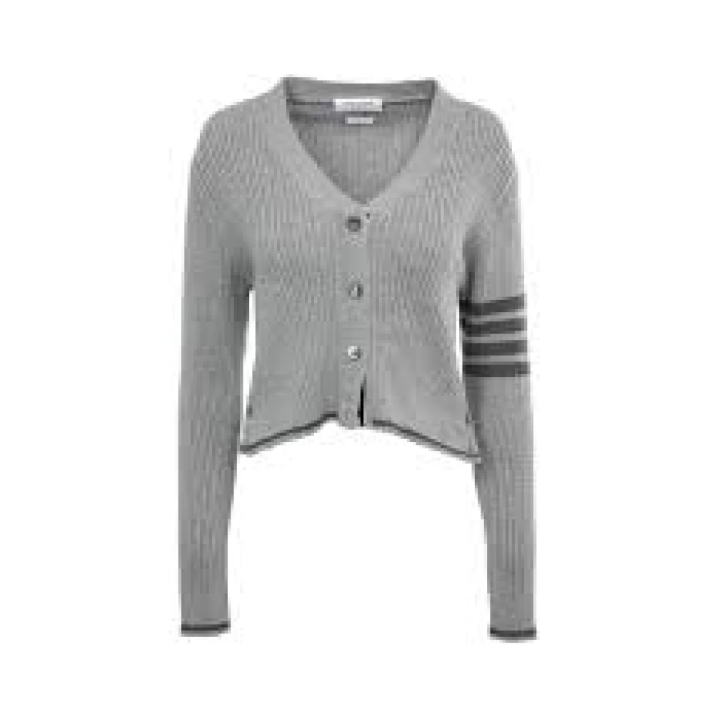 Thom Browne Stijlvolle Gebreide Cardigan Sweater Gray Dames