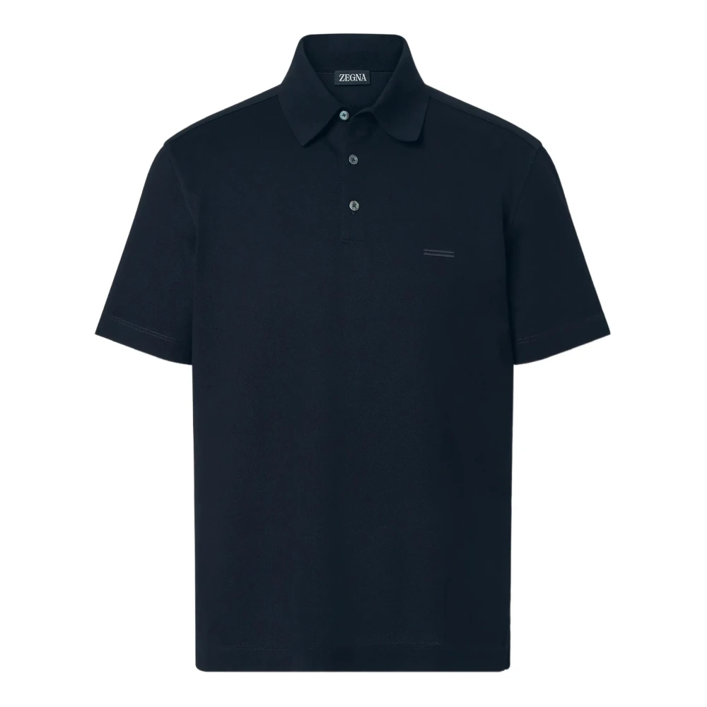 Zegna Men's Blue Cotton Polo Shirt - Polo Shirts - L - Tops