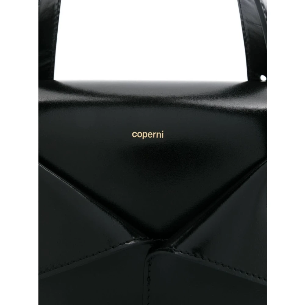 Coperni Zwarte Gloss Mini Riemtas Black Dames