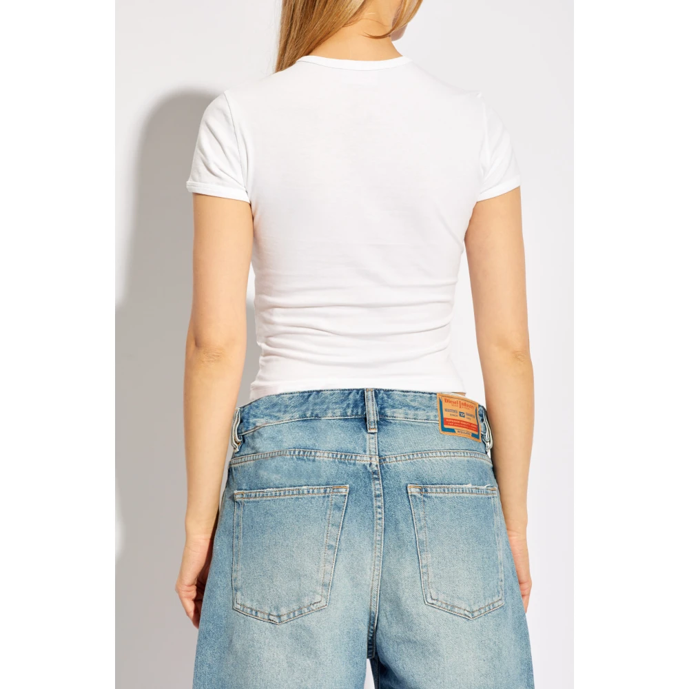 Diesel T-Uncutie-Long-Od White Dames