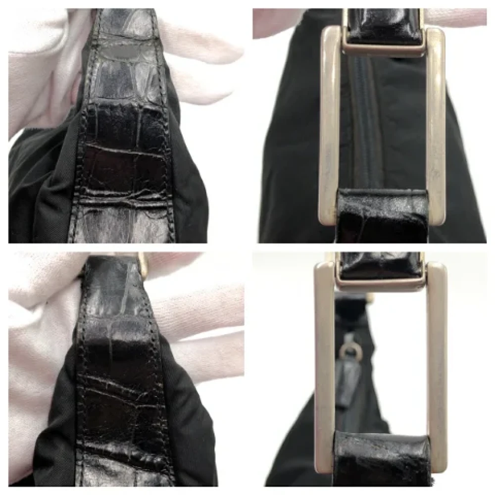 Prada Vintage Pre-owned Canvas handbags Black Dames