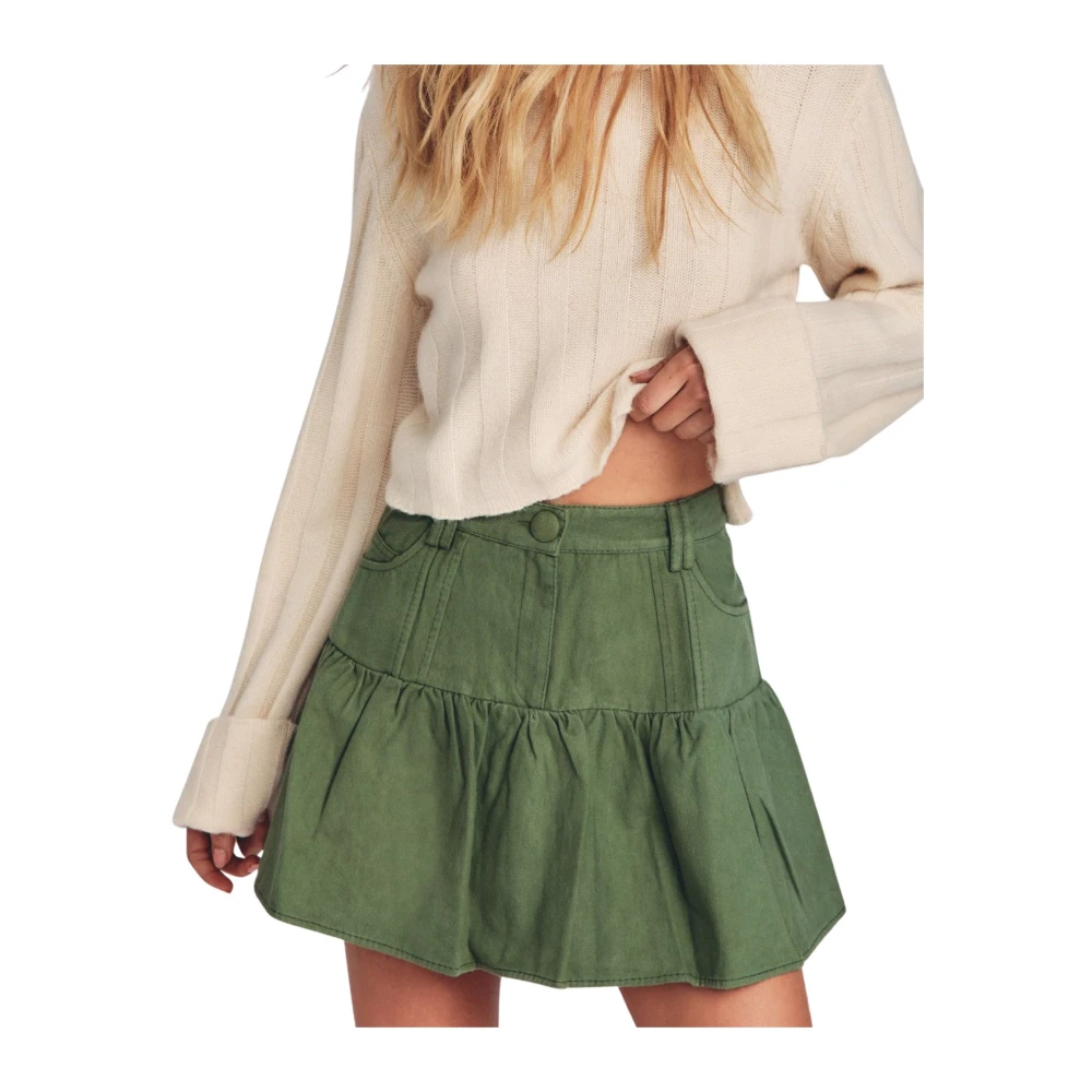 Loveshackfancy Groene Mini Rok Dock Green Dames