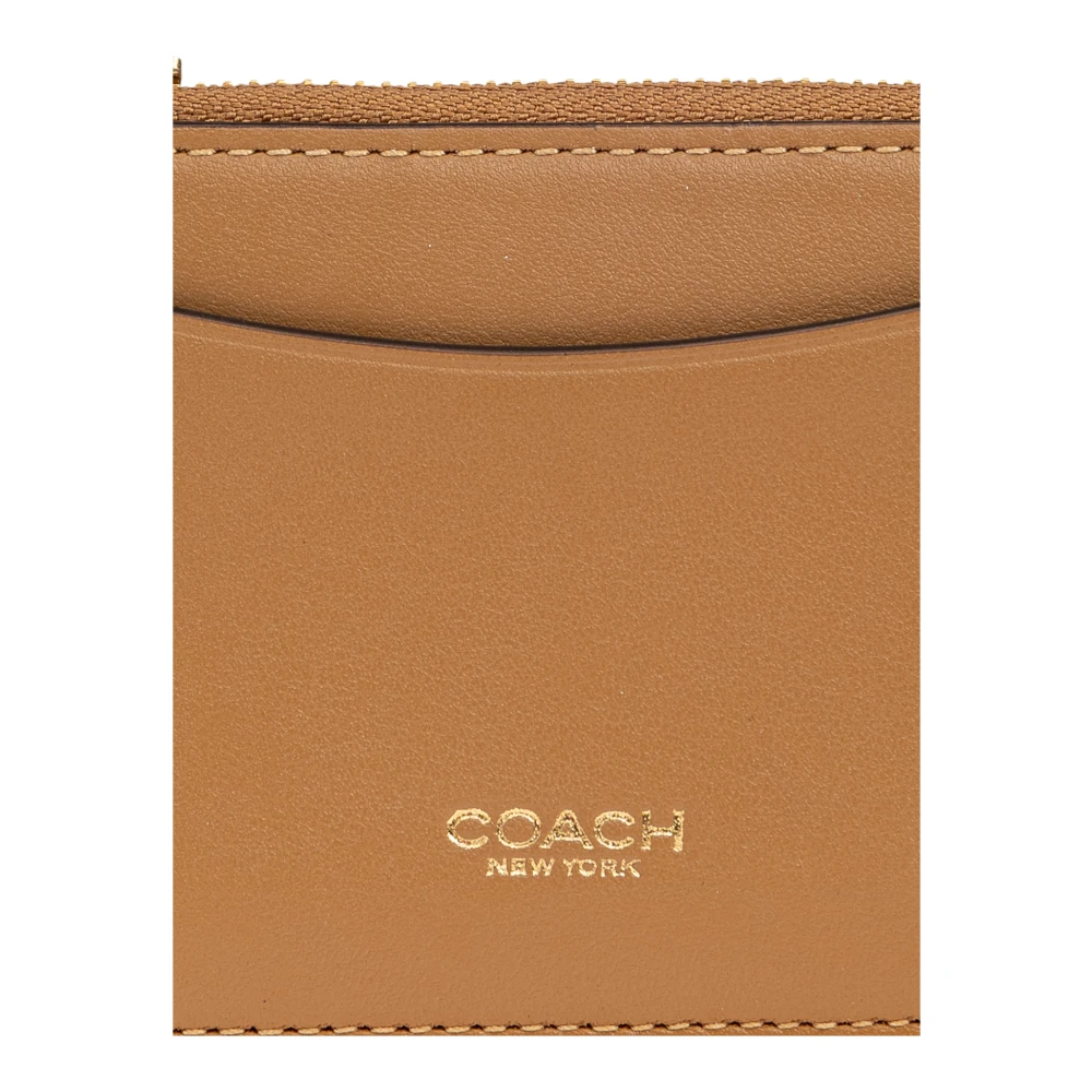 Coach Leren kaarthouder Beige Dames