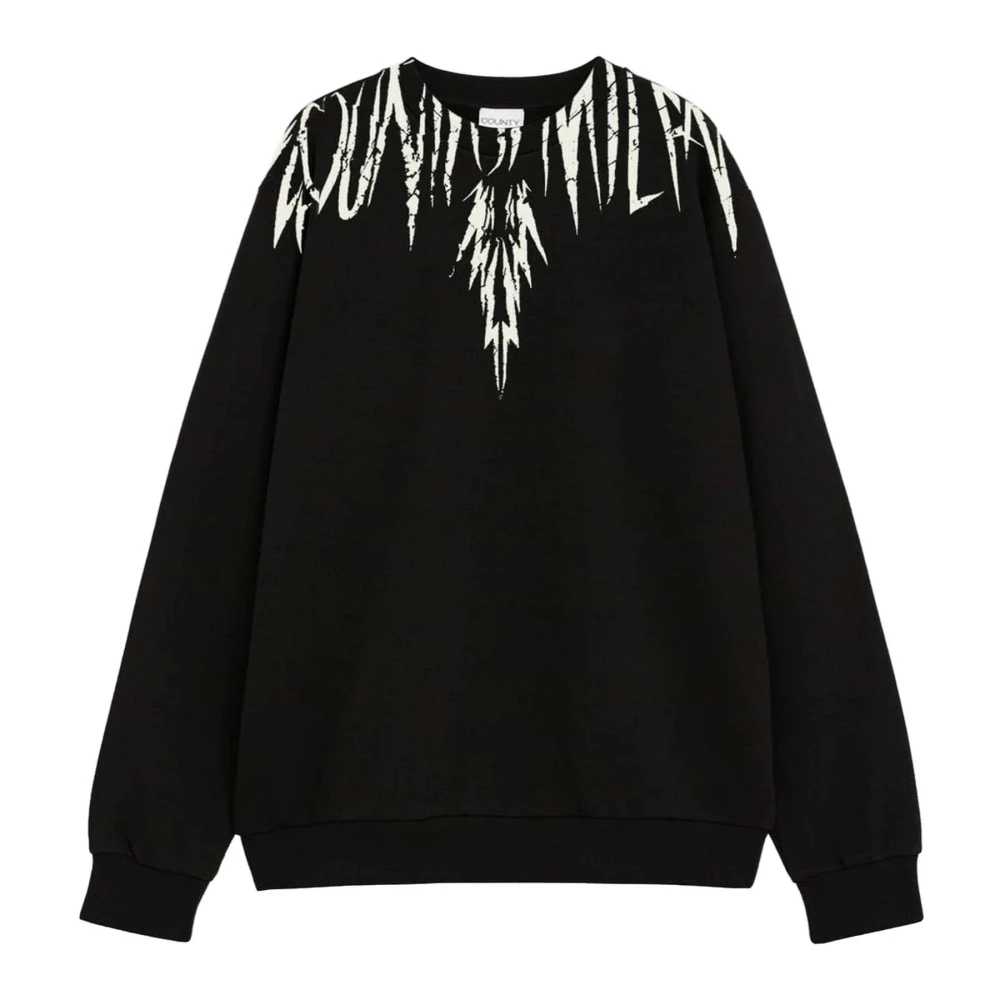 Marcelo Burlon Black Crewneck Sweatshirt - Male - Sweatshirts - 2XL - Sweatshirts & Hoodies