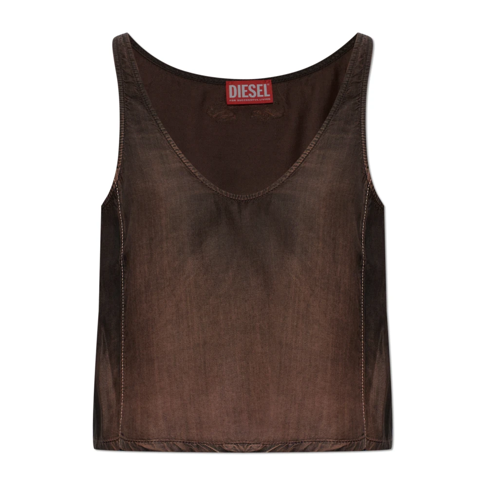 Diesel Vrouw Bruin Tops Dames, M, De-Norian-S Tanktop