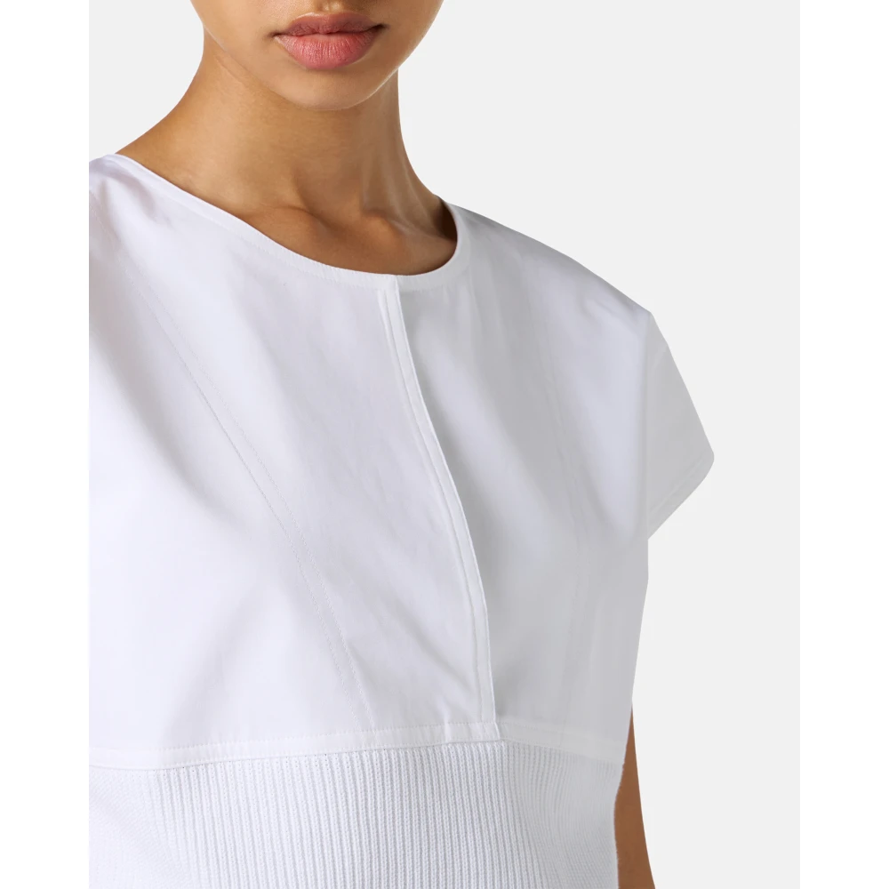 Iceberg Witte carry-over ronde hals in katoen met jacquard logostreep White Dames
