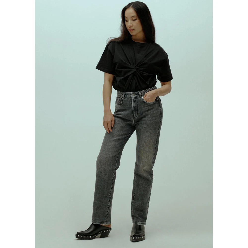 Homage Vintage Grey Relaxed Straight Jeans Scotti Gray Dames
