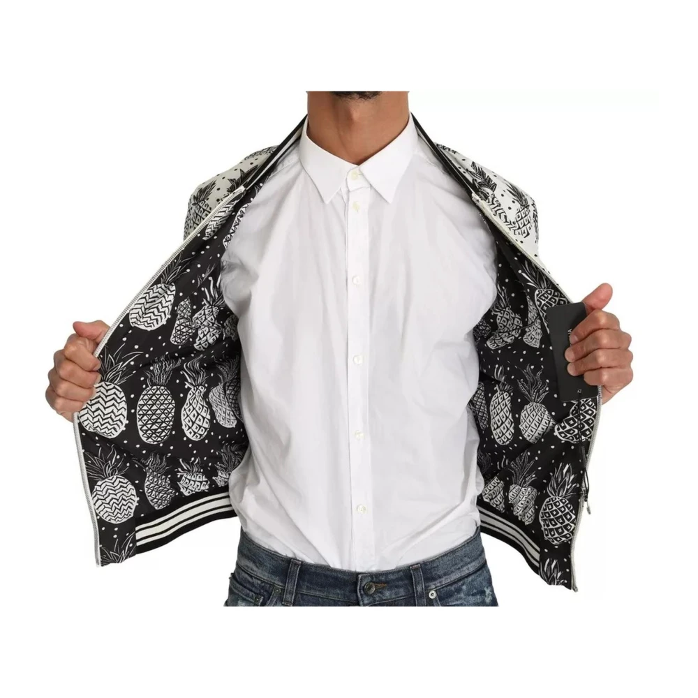 Dolce & Gabbana Bomberjack met Ananasprint en Logo Multicolor Heren