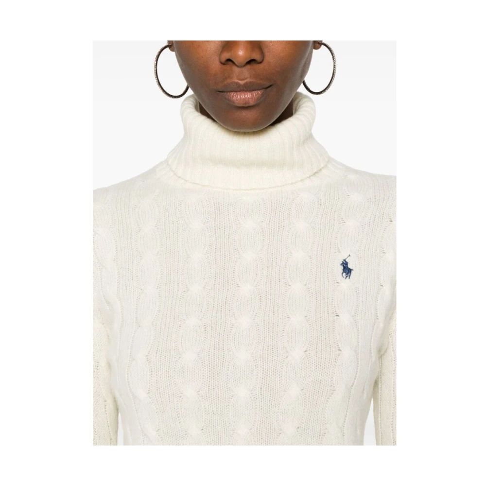 Ralph Lauren Wollen en kasjmier kabelgebreide coltrui White Dames