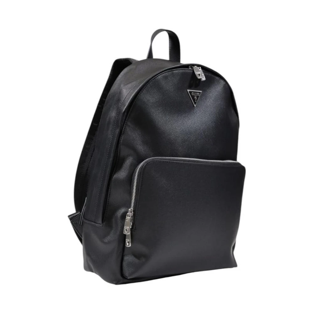 Guess Moderne Zwarte Polyurethaan Rugzak Black Heren