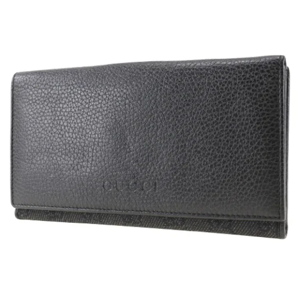 Gucci Vintage Pre-owned Canvas wallets Black Dames