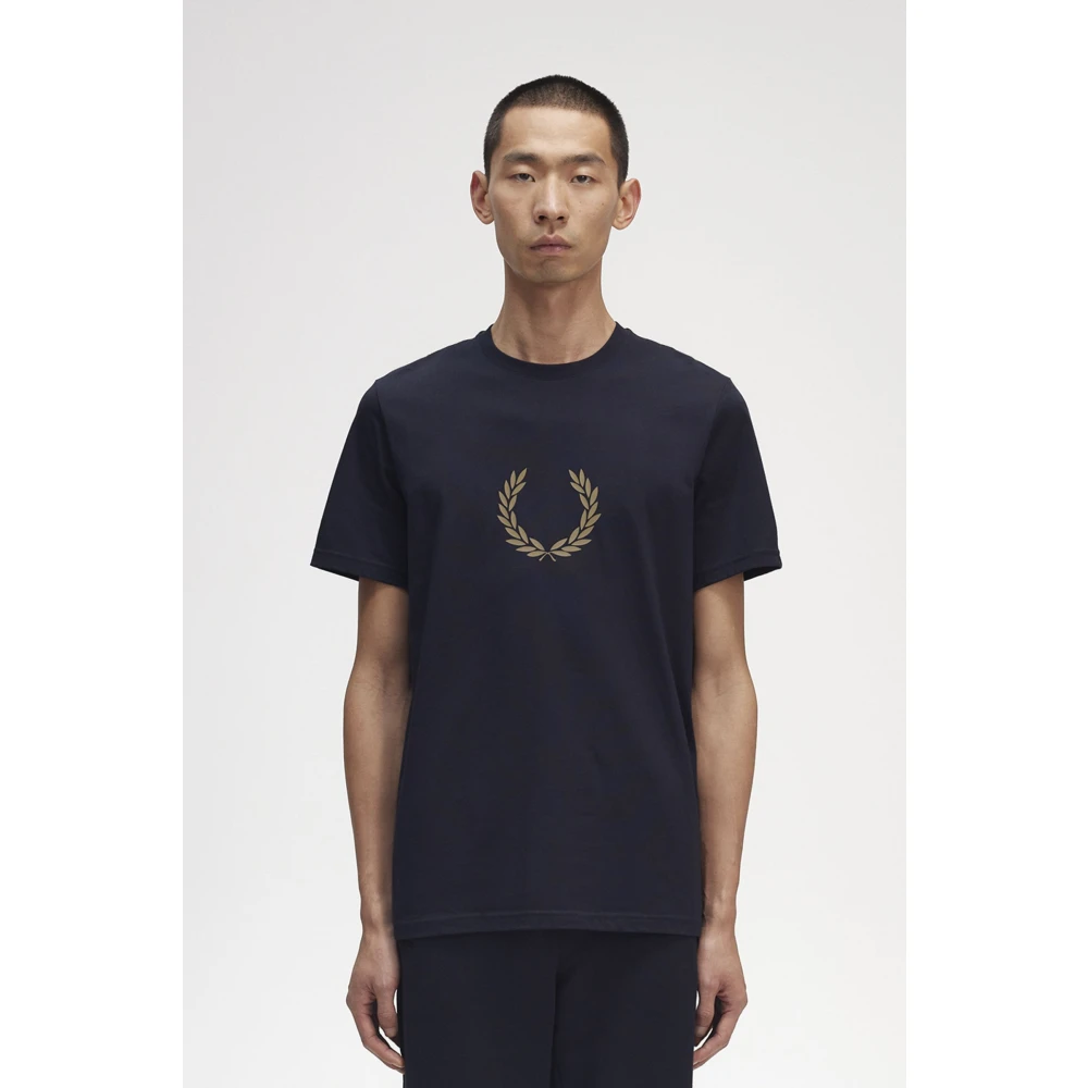 Fred Perry Laurel Wreath Grafisch T-shirt Blue Heren